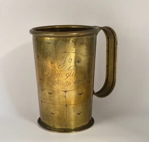 Antique Copper Tavern Ale House Tankard Hand Engraved Ye Olde Pump 1670 - Picture 1 of 19