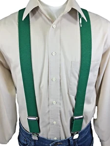Men's, Kelly Green (John Deere green) XL, 1.5" Suspenders / Braces, Made n USA - Picture 1 of 5