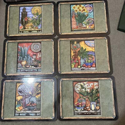 Vintage JASON boxed placemats X 6 Buddha Scenes. VGC - Image 1 of 4