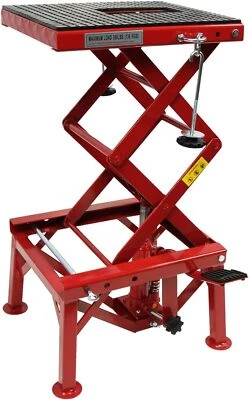 300LBS Scissor Lift Jack Adjustable Height 13"-34" Hydraulic Motorcycle Lift NEW Foto 1 de 4