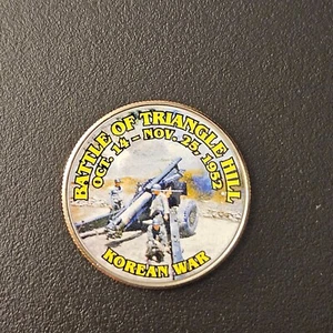 Colorized Kennedy Half Dollar Korean War Battle of Triangle Hill US Army Coin - Bild 1 von 4