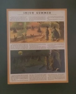 Injun Summer Chicago Tribune 1912 Reprint Publication Amazing Folklore Cartoon - Picture 1 of 5