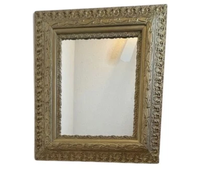 "Espejo de madera dorado antiguo detalles ornamentados 31,5 x 26,5"" madera victoriana vintage" Foto 1 de 4