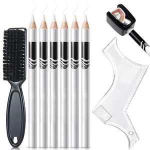 8 Pieces White Barber Pencil Set Edge Hairline Razor Trace Pencils Beard Guide B - Picture 1 of 12