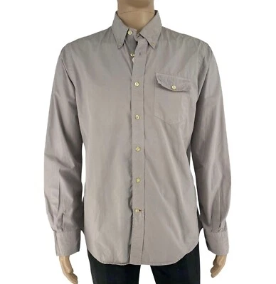 Daniel Cremieux Men Grey Solid Long Sleeves Shirt Size L - Image 1 of 4