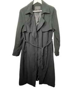 Banana Republic Womens MP Black Trench Coat Belted Petite Jacket - Picture 1 of 18