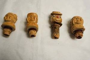 4 Alte Schnapsnasen aus Holz, Ausgießer handgeschnitzt - Bild 1 von 1