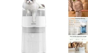 Purificador de Aire para Mascotas, Filtro HEPA 3 en 1 para Purificador de Aire para Gatos Mascotas-Elegante Blanco - Imagen 1 de 7