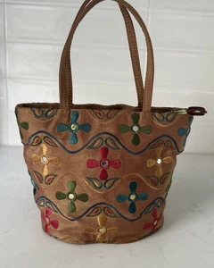Cartera vintage bordada asa superior boda graduación jardín fiesta - Imagen 1 de 13