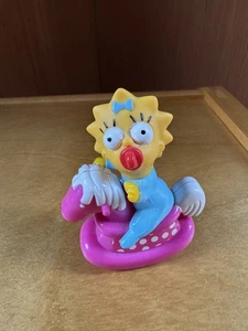 Vtg 1990 Working Simpsons MAGGIE on Rocking Horse Wind-up Arco - Picture 1 of 5