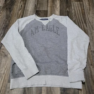 American Eagle Sweatshirt Mens XL Grays Athletic Fit Crew Neck Pullover - Picture 1 of 15