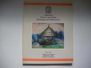 VG March 1981 Christie's American Poster & Prints Drawings & Watercolors Catalog - Foto 1 di 12
