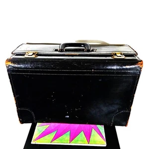 Vintage Top Grain Cowhide Leather Pilot Briefcase Attache Travel Case w/ Keys - Imagen 1 de 14