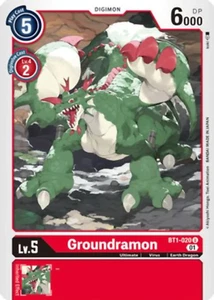 Groundramon - BT1-020 Alternate Art Promo U - Uncommon Digimon TCG Card - Red - Picture 1 of 1
