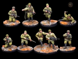 SIN PINTAR WW2 Soviet SMG Squad ideal Bolt Action 28mm 1/56 Wargames - Imagen 1 de 5