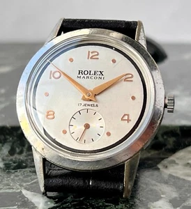 VTG ROLEX MARCONI BEIGE DIAL NICKEL PLATED CASE CIRCA 1930 APROX - Picture 1 of 13
