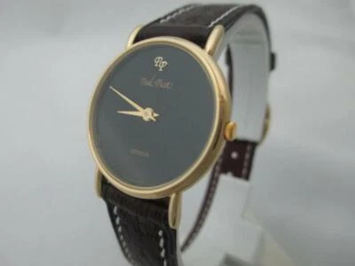 NOS NEW SWISS QUARTZ GOLD PL SLIM PAUL PICOT WOMENS WATCH - Image 1 of 4