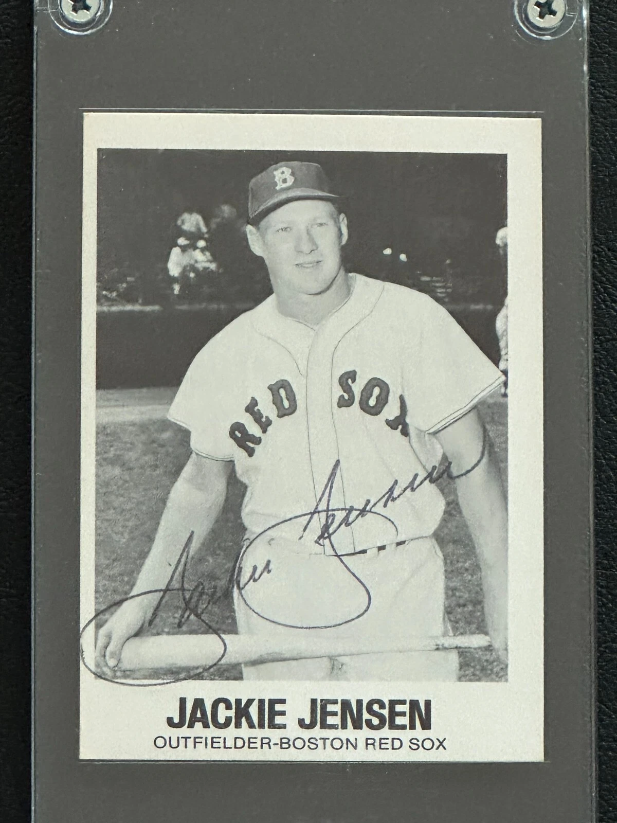 1977 TCMA Renata Galasso #18 Jackie Jensen Boston Red Sox Signed Card NM