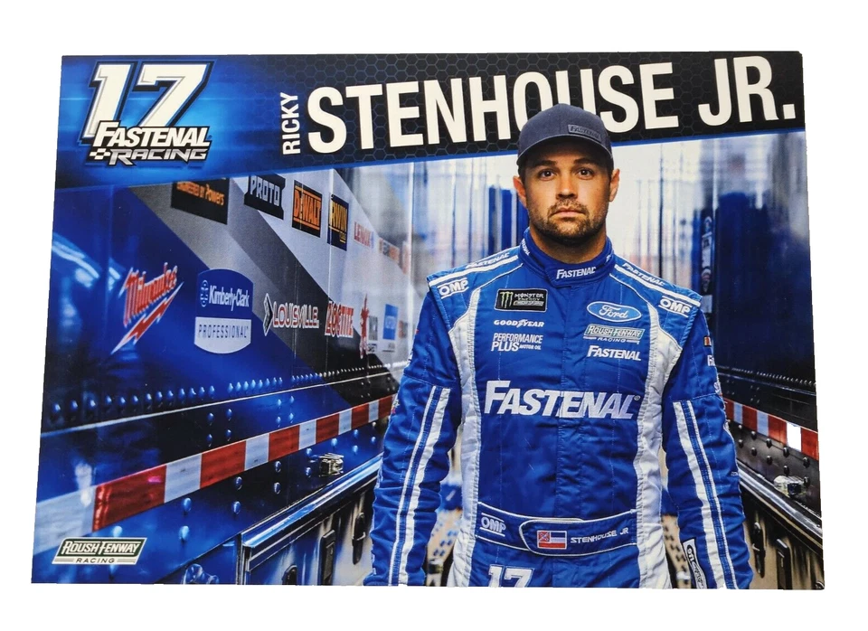Tarjeta de héroe publicitaria 2019 Ricky Stenhouse Jr #17 Fastenal NASCAR 7x5 carreras Foto 1 de 2