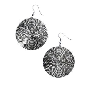 Round Boho Pendant Disc Earrings - Picture 1 of 5