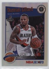 2019-20 Panini NBA Hoops Premium Stock Tribute Silver Prizm Damian Lillard #291