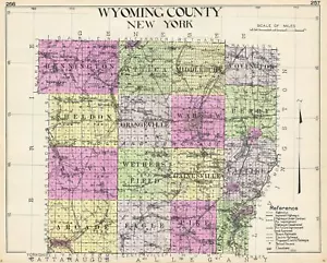 1912 Century Map of Wyoming County, New York - Picture 1 of 1