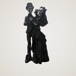 Day of the Dead Skeleton Lovers Couple Resin Statue Figure Halloween Decor 18” - Picture 1 of 6