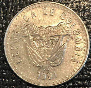 HIGH GRADE AU 1991 COLOMBIA 50 CENTAVOS COIN-JUN045 - Picture 1 of 2