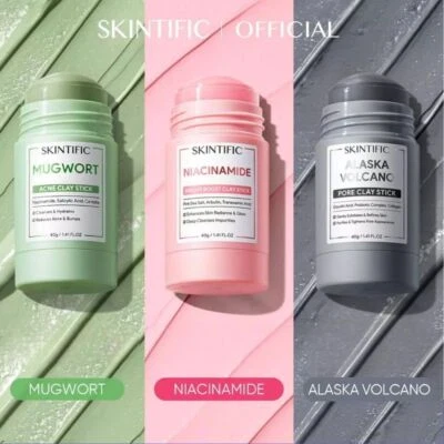 2x SKINTIFIC Mugwort, Niacinamide Clay Mask Stick Bright Boost Detox Skin 40g - Image 1 of 4