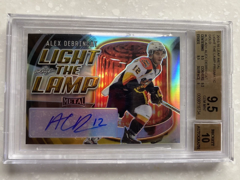 Alex DaBrincat AutoG  2016 Leaf Metal Light the Lamp  #LTLAD1, 1/1 , BCG 9.5 - Image 1 of 4