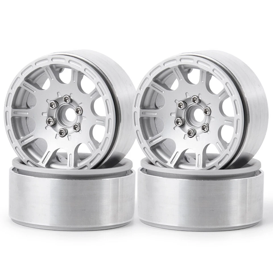 4 Pcs Aluminum 2.2 Beadlock Wheel Rims for Axial SCX10 Wraith 90018 TRX4 TRX-6 - Image 1 of 1