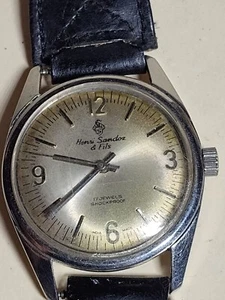 Vintage Henri Sandoz & Fils men's manual winding watch 17Jewels 1960s Tested - Picture 1 of 9