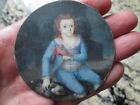 Early 1800s  Miniature HP WC PAINTING - YOUNG BOY w/ BIRD   #5 of 9