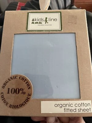 NUEVO-KIDS LINE Kidsline Sábana Ajustable Azul 100% Algodón Orgánico CUNA Foto 1 de 2