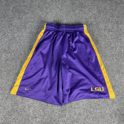 Nike Team LSU Tigers College Basketball Shorts Size M Purple Athletic Vintage Cover