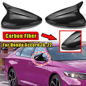 2x Carbon Fiber Add on Rear View Side Mirror Cover Caps For Honda Accord 18-22 - Bild 1 von 15
