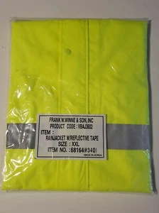 Frank W. Winnie Yellow Rain Jacket Coat Outdoor with Reflective Tape XXL - Picture 1 of 3