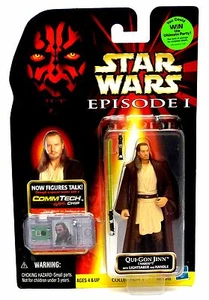 GIOCATTOLI - ACTION FIGURE STAR WARS "QUI-GON JINN" HASBRO con chip, nuovo con scatola mai aperto 1999 - Foto 1 di 4