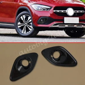 For Mercedes-Benz GLA 250 2021-2023 Carbon Fiber Front Fog Light Cover Trims - Picture 1 of 6