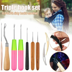 5/7pcs Dreadlocks Crochet Hooks Set Hair Extensions Crochet Weaving Needles Kit - Picture 1 of 8