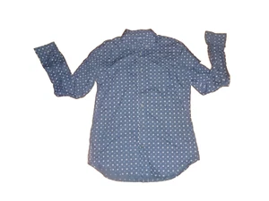 Old Navy Men's Slim Fit Polka Dots Blue Long Sleeves Dress Shirt M L (BF) - Picture 1 of 10