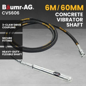 BAUMR-AG CVS606 6 Metre x 60mm Concrete Vibrating Shaft Aust Standard Coupler - Picture 1 of 9