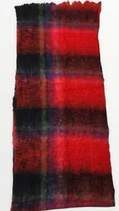 Younkers Vtg ItalianScarf Wool Mohair Red Blue Green Striped Fringe Rectangular - Picture 1 of 9