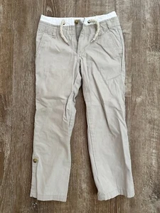 Janie and Jack Boys Size 6 Adjustable Waist Rollup Legs Pants Light Weight Khaki - Picture 1 of 5