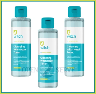 3x Witch Cleansing Witch Hazel Toner Fight BlackHeads - Natural | Vegan - 200ml