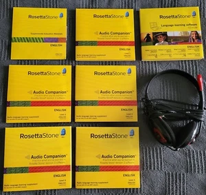 Rosetta Stone V3:English (US)Level 1-5 Set with audio companion headphones gift - Picture 1 of 14