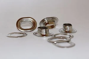 15 x oczka owalne 17 x 11 mm mosiężne niklowane, oczka do plandeki samochodowej, owalne oczko MV - Zdjęcie 1 z 3