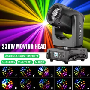 Mini Luce per feste 230W testa mobile DMX effetto arcobaleno 7r fascio gobo luci palco - Foto 1 di 9