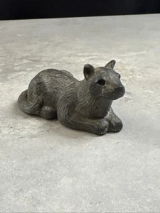 A Wolf Original Soapstone Sculpture Canada Cat Cougar Ge4 - Imagen 1 de 9