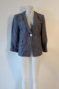 Womens Georgio Armani Line Navy Blue, White Checkered Blazer 50 EUR/US 48 L - Picture 1 of 8